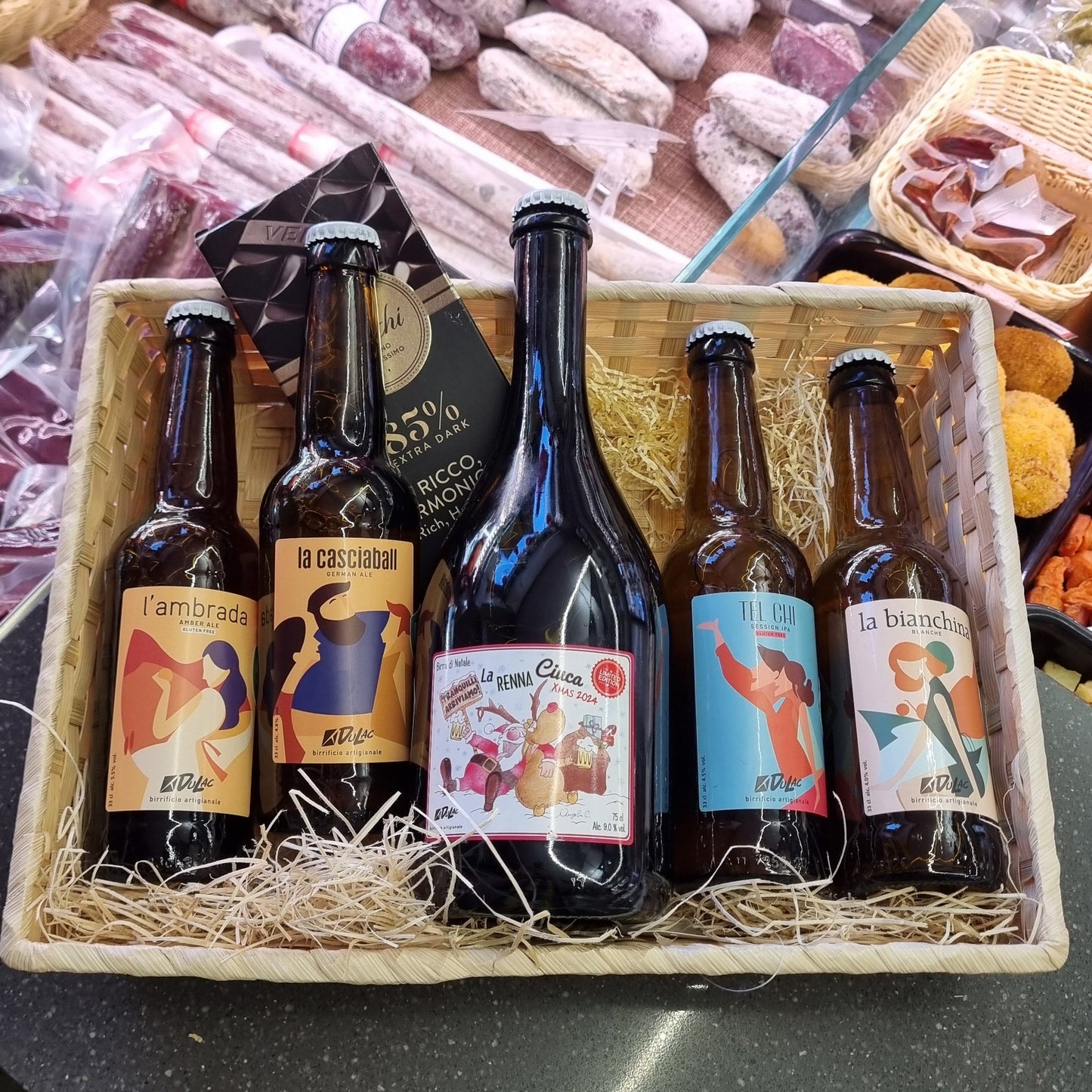 CESTINO CON BIRRE NATALIZIE + CIOCCOLATO VENCHI €39